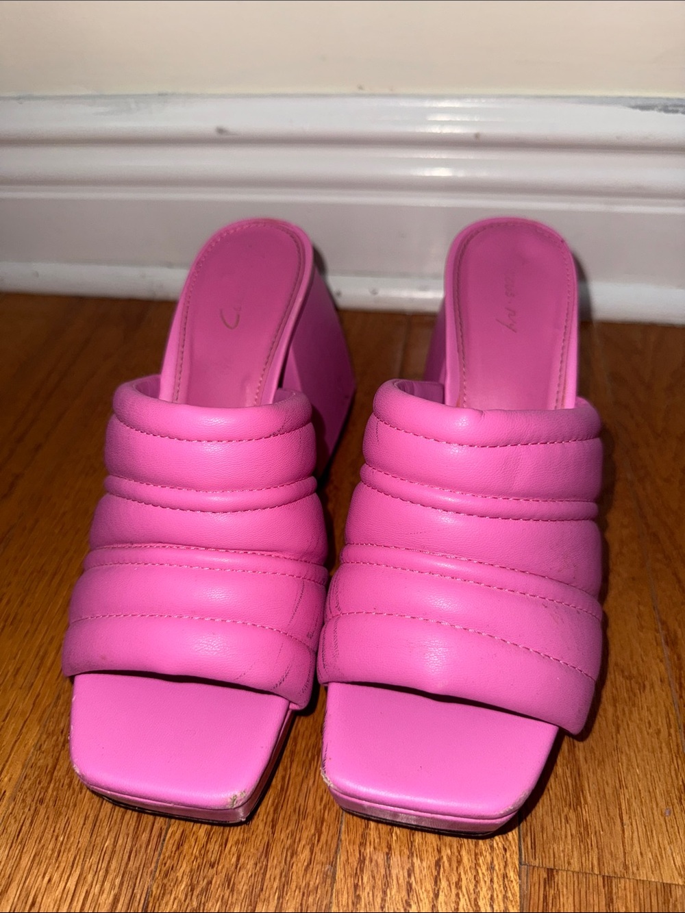 Circus by Sam Edelman Pink Quilted Slide Mules